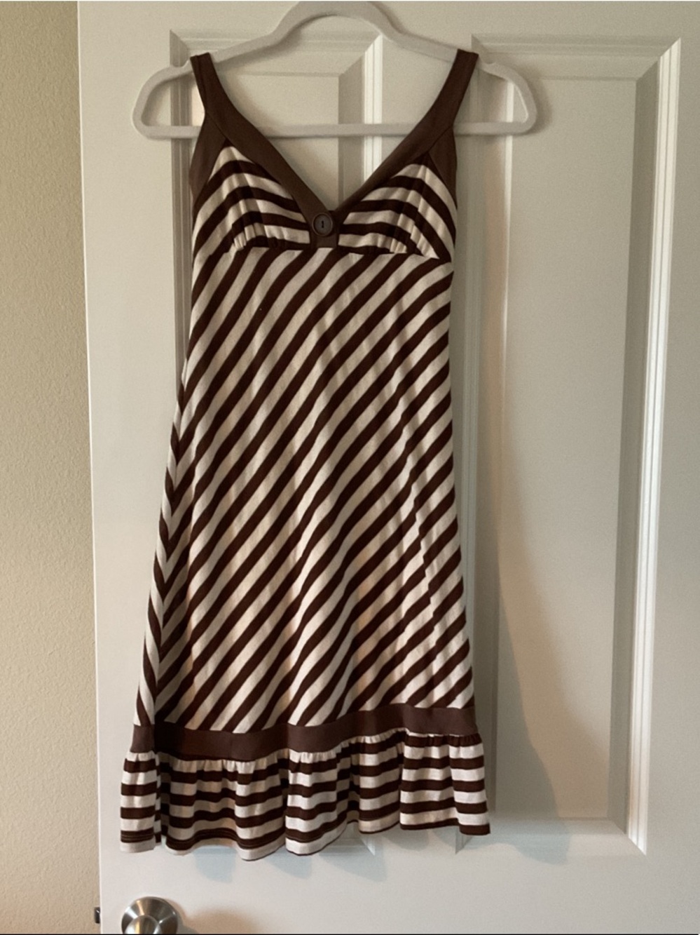 Ella Moss Brown and Cream Striped Dress